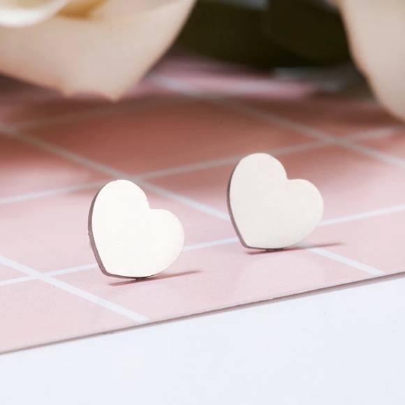 Jewelry - Stainless Steel Heart Stud Earrings